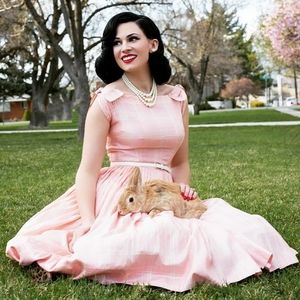 1950 true vintage pink dress